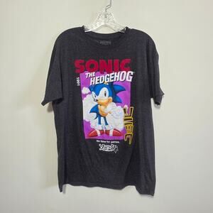 Sonic The HedgeHog Mens Gray Graphic T Shirt Character Tee  Size Medium (38-40)